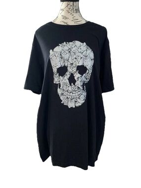 Skull Cats Black T-Shirt Women’s Sz XL